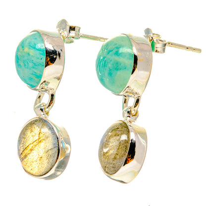 Peruvian Amazonite Earrings handcrafted by Ana Silver Co - EARR416607