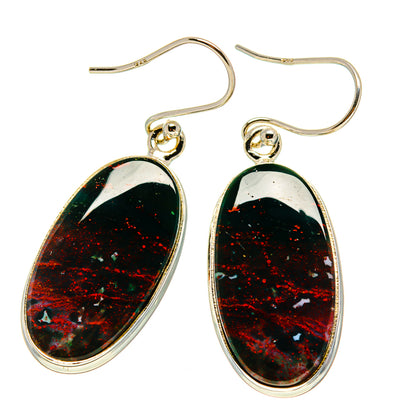 Bloodstone Earrings handcrafted by Ana Silver Co - EARR416608