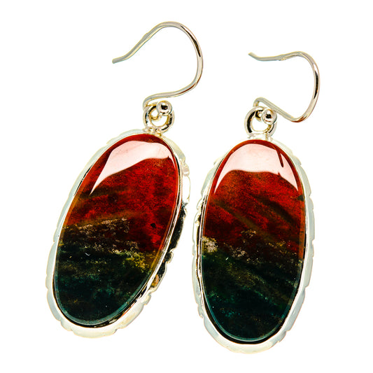 Bloodstone Earrings handcrafted by Ana Silver Co - EARR416610