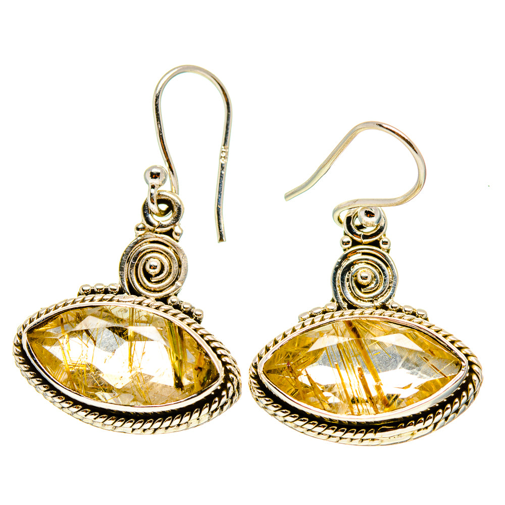 Rutilated Quartz Earrings handcrafted by Ana Silver Co - EARR416611