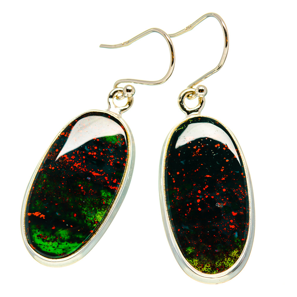 Bloodstone Earrings handcrafted by Ana Silver Co - EARR416617