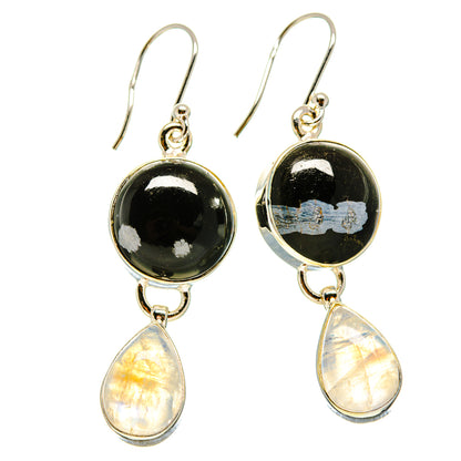 Snowflake Obsidian Earrings handcrafted by Ana Silver Co - EARR416619