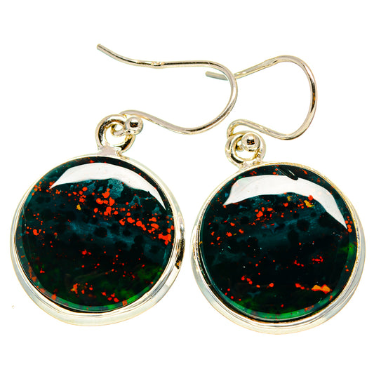 Bloodstone Earrings handcrafted by Ana Silver Co - EARR416621