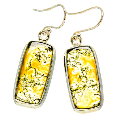 Green Moss Agate Earrings handcrafted by Ana Silver Co - EARR416623