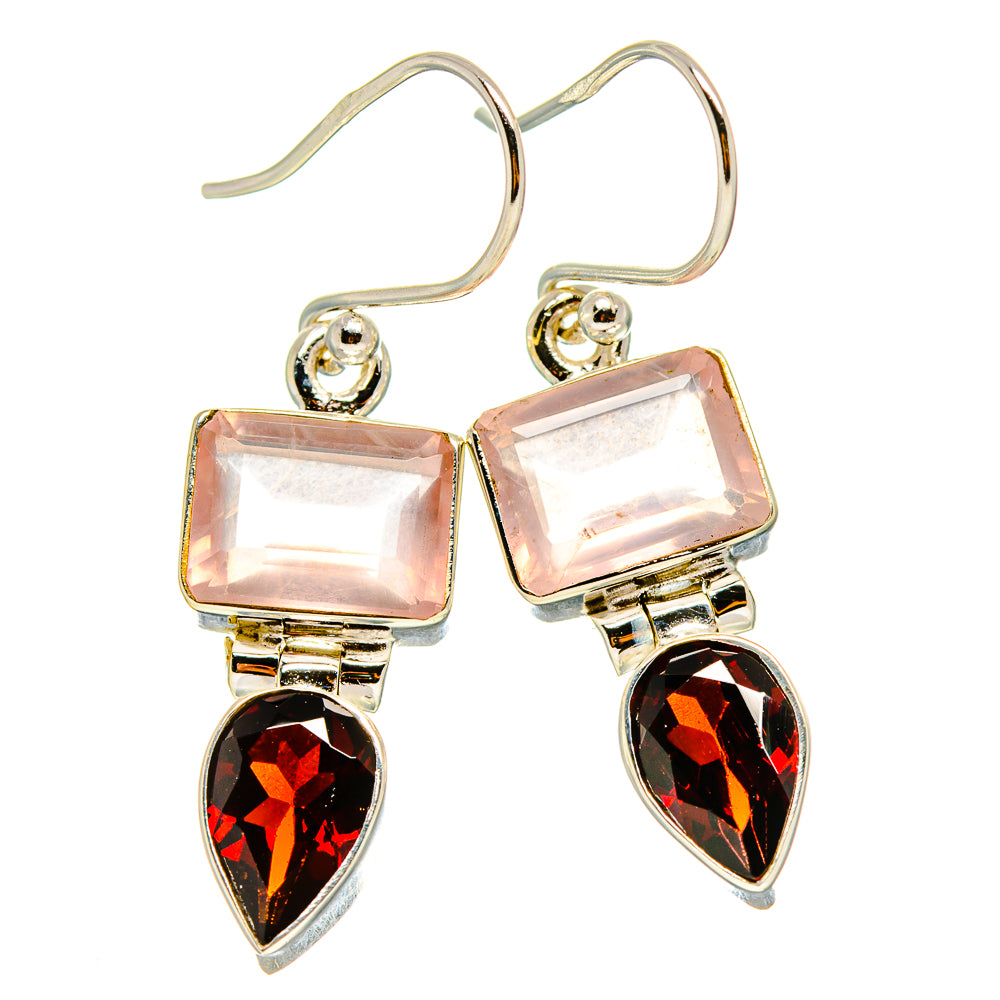 Rose Quartz Earrings handcrafted by Ana Silver Co - EARR416626