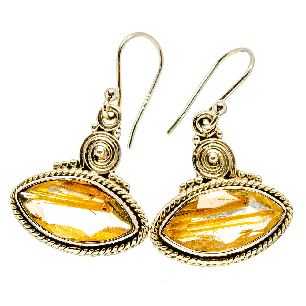 Rutilated Quartz Earrings handcrafted by Ana Silver Co - EARR416640