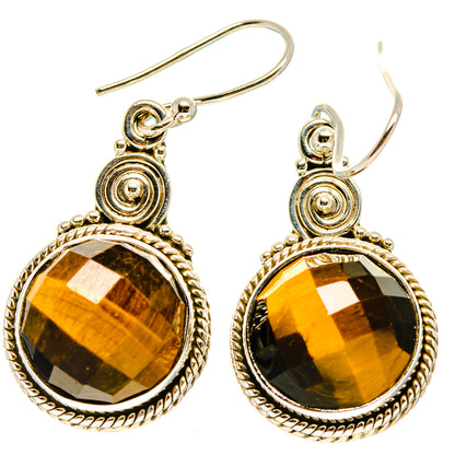Tiger Eye Earrings handcrafted by Ana Silver Co - EARR416655