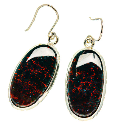Bloodstone Earrings handcrafted by Ana Silver Co - EARR416674