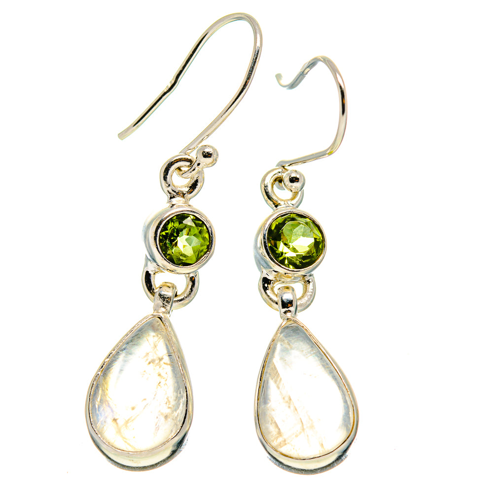Rainbow Moonstone Earrings handcrafted by Ana Silver Co - EARR416684