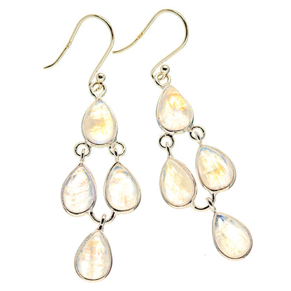 Rainbow Moonstone Earrings handcrafted by Ana Silver Co - EARR416694