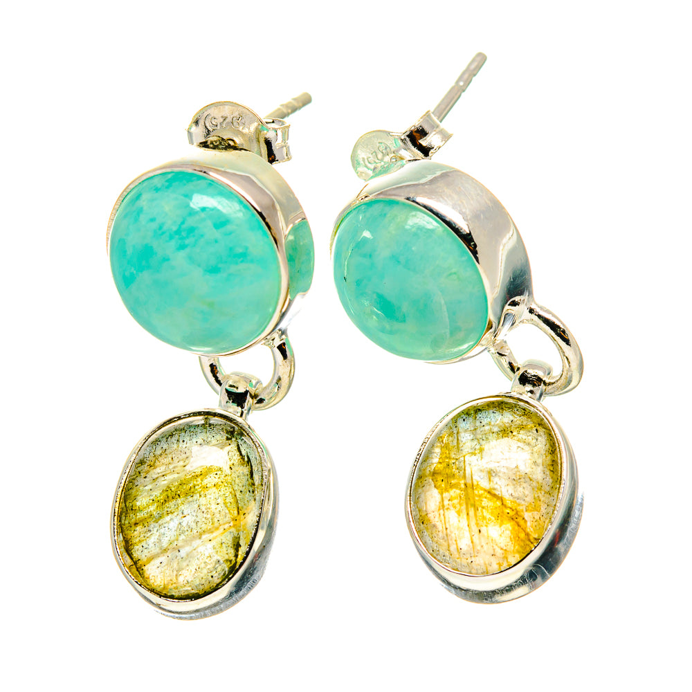 Peruvian Amazonite Earrings handcrafted by Ana Silver Co - EARR416699