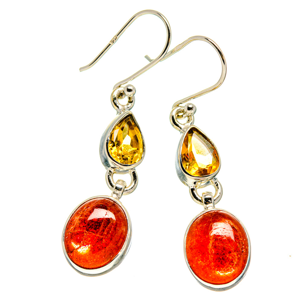 Sunstone Earrings handcrafted by Ana Silver Co - EARR416708