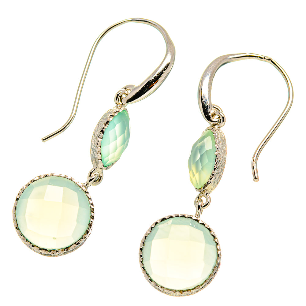 Aqua Chalcedony Earrings handcrafted by Ana Silver Co - EARR416716