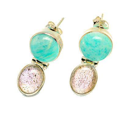 Peruvian Amazonite Earrings handcrafted by Ana Silver Co - EARR416742