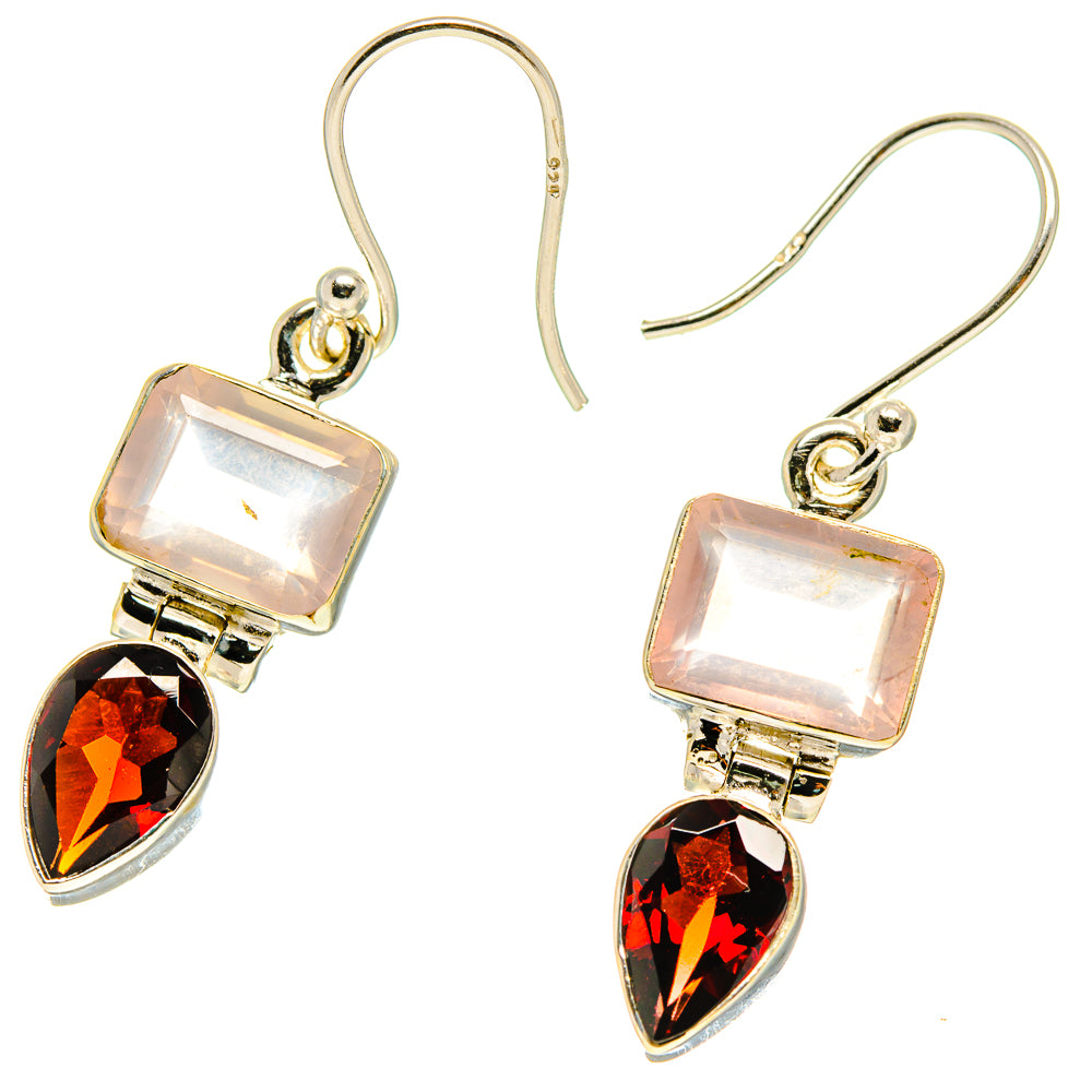 Rose Quartz Earrings handcrafted by Ana Silver Co - EARR416748