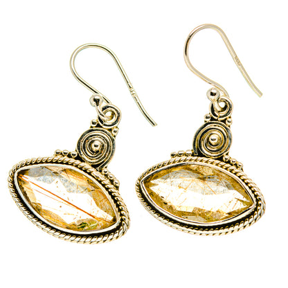 Rutilated Quartz Earrings handcrafted by Ana Silver Co - EARR416751