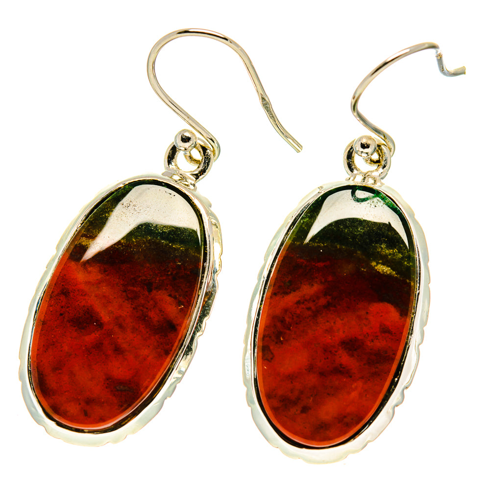 Bloodstone Earrings handcrafted by Ana Silver Co - EARR416763