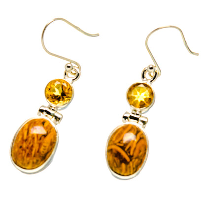 Palm Wood Jasper Earrings handcrafted by Ana Silver Co - EARR416765