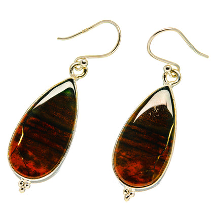 Bloodstone Earrings handcrafted by Ana Silver Co - EARR416768