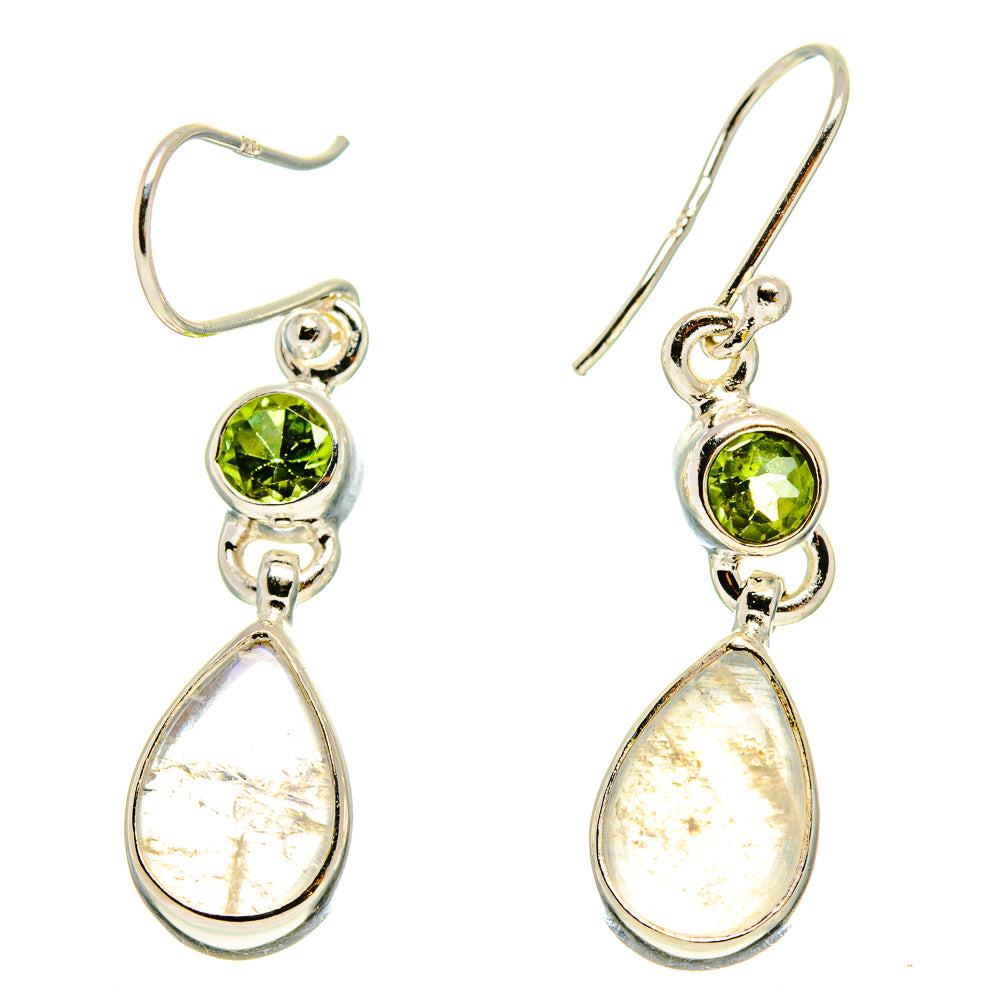 Rainbow Moonstone Earrings handcrafted by Ana Silver Co - EARR416785