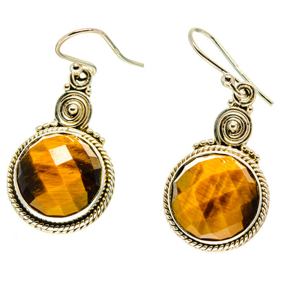 Tiger Eye Earrings handcrafted by Ana Silver Co - EARR416793