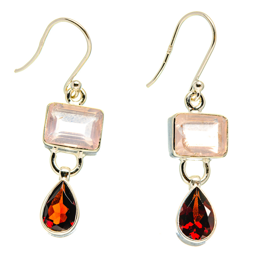 Rose Quartz Earrings handcrafted by Ana Silver Co - EARR416797