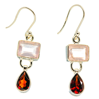 Rose Quartz Earrings handcrafted by Ana Silver Co - EARR416797