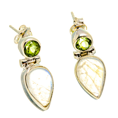 Rainbow Moonstone Earrings handcrafted by Ana Silver Co - EARR416802