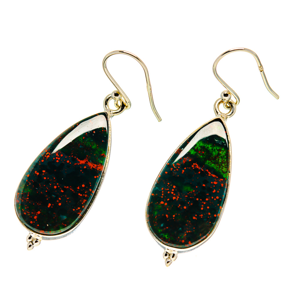 Bloodstone Earrings handcrafted by Ana Silver Co - EARR416819