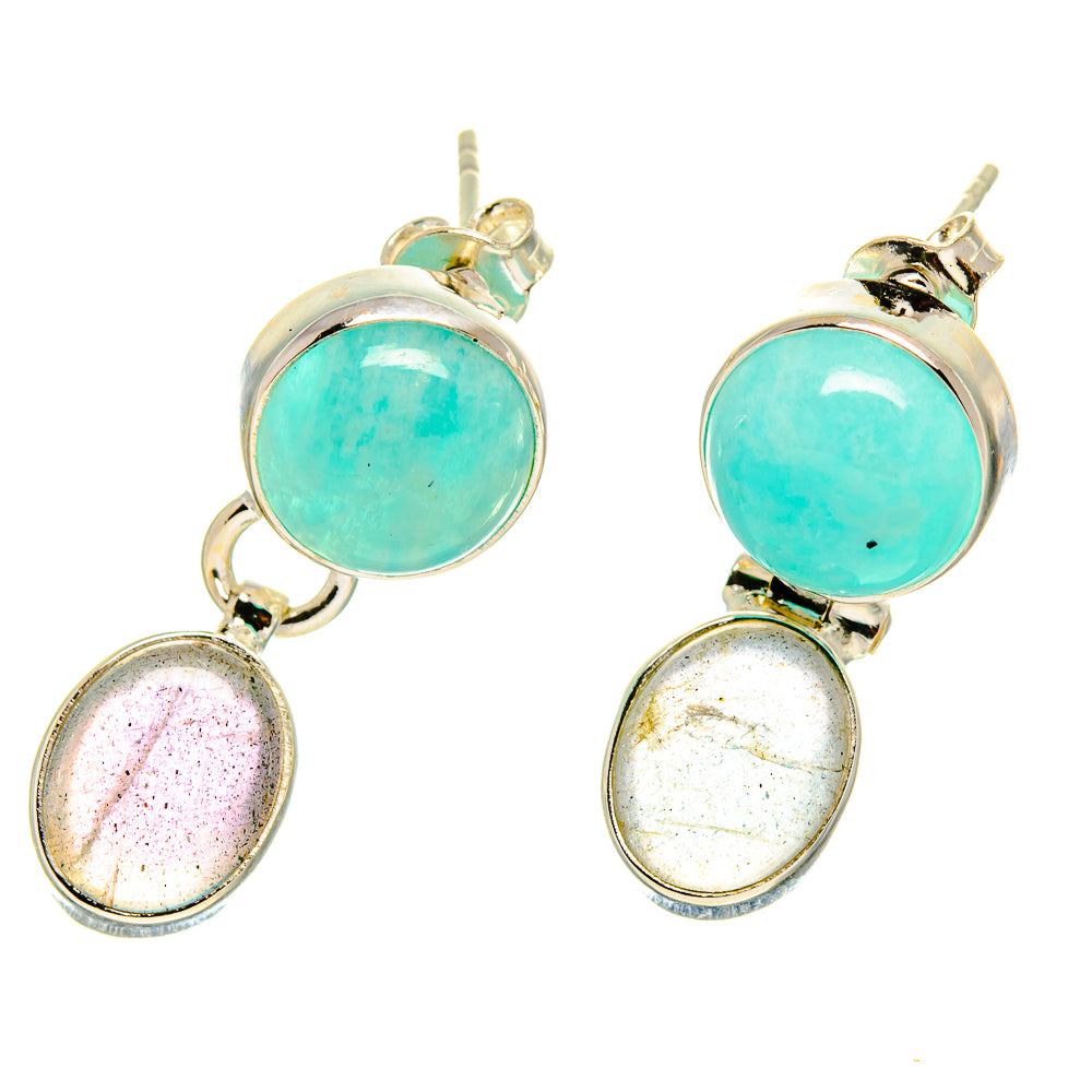 Peruvian Amazonite, Labradorite Earrings handcrafted by Ana Silver Co - EARR416820