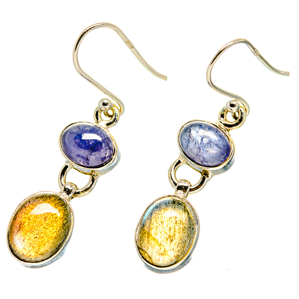 Labradorite, Tanzanite Earrings handcrafted by Ana Silver Co - EARR416827