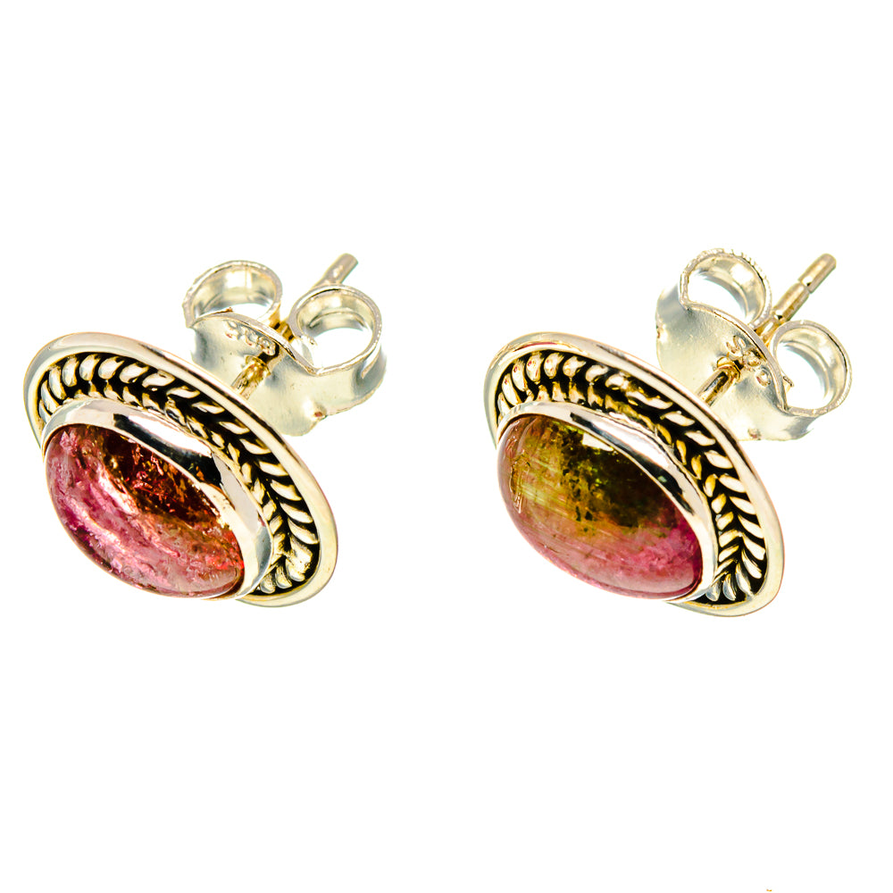 Watermelon Tourmaline Earrings handcrafted by Ana Silver Co - EARR416832