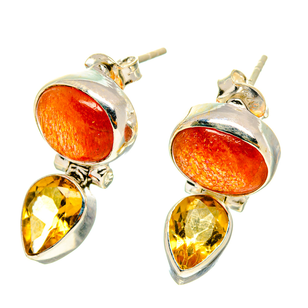 Sunstone, Citrine Earrings handcrafted by Ana Silver Co - EARR416842