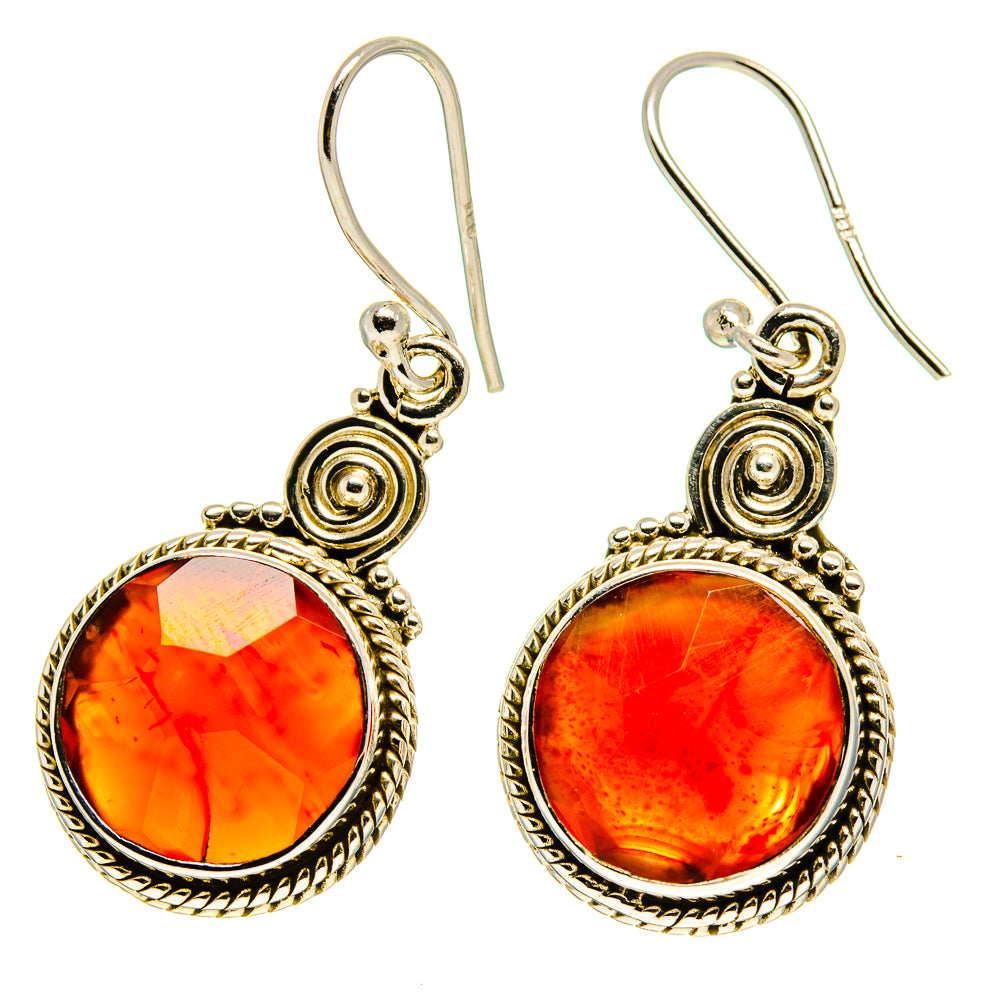 Fire Crab Agate Earrings handcrafted by Ana Silver Co - EARR416849