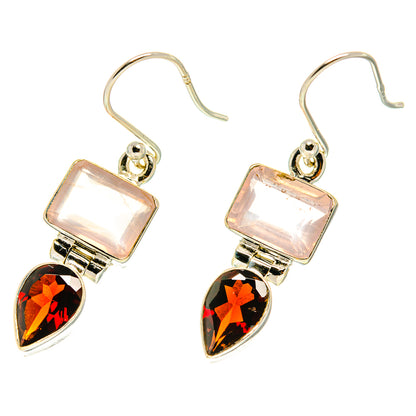 Rose Quartz Earrings handcrafted by Ana Silver Co - EARR416869