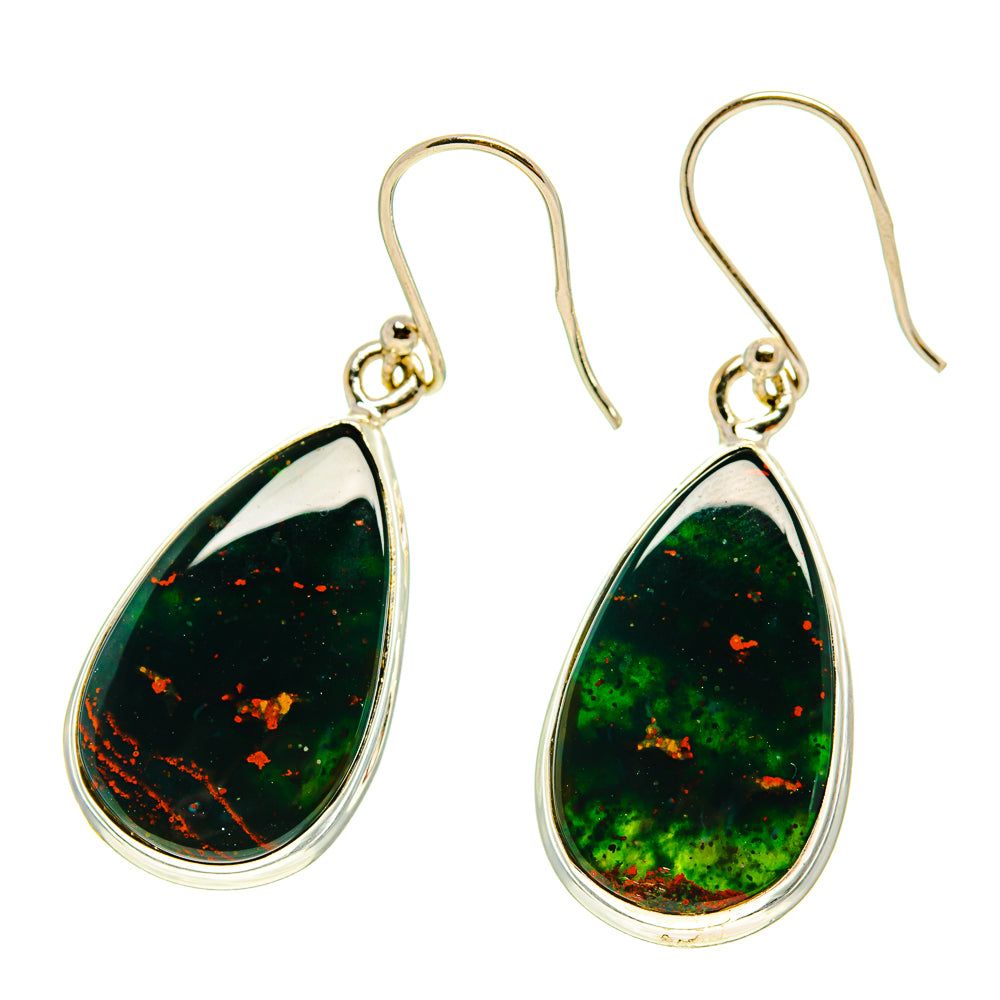 Bloodstone Earrings handcrafted by Ana Silver Co - EARR416870