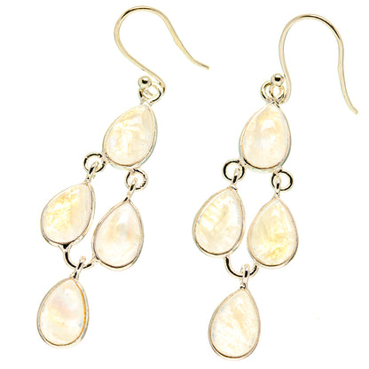 Rainbow Moonstone Earrings handcrafted by Ana Silver Co - EARR416876