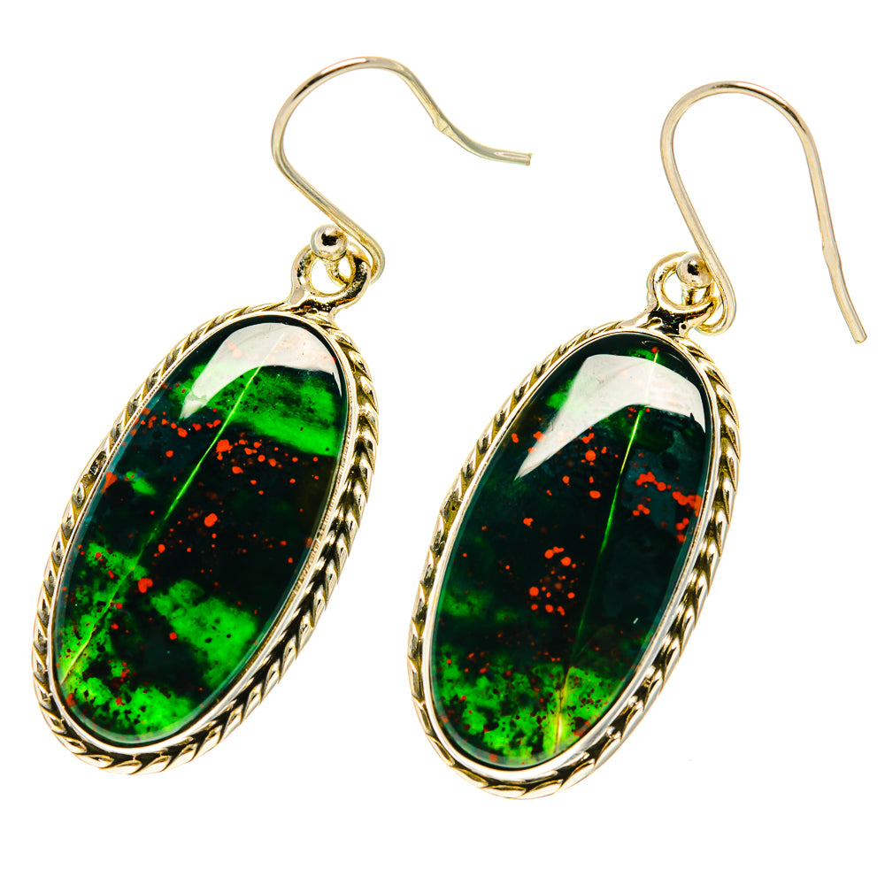 Bloodstone Earrings handcrafted by Ana Silver Co - EARR416883