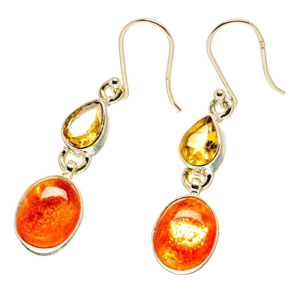 Sunstone Earrings handcrafted by Ana Silver Co - EARR416892