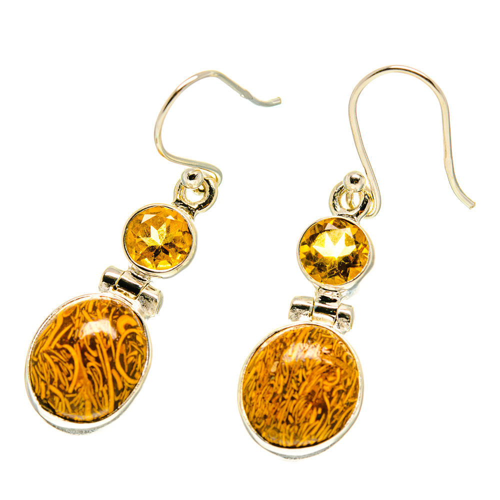 Palm Wood Jasper Earrings handcrafted by Ana Silver Co - EARR416896