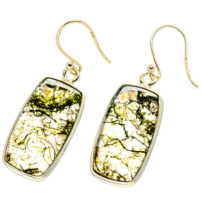 Green Moss Agate Earrings handcrafted by Ana Silver Co - EARR416903