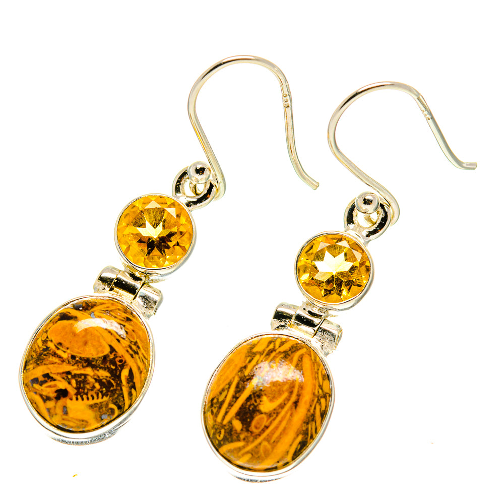 Palm Wood Jasper Earrings handcrafted by Ana Silver Co - EARR416911