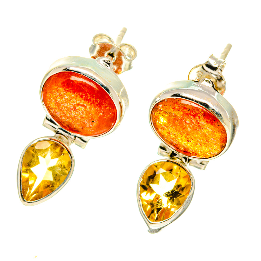Sunstone Earrings handcrafted by Ana Silver Co - EARR416921