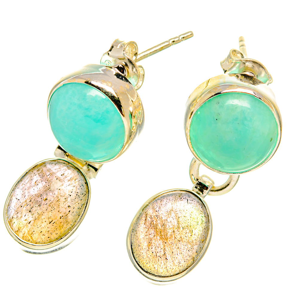 Peruvian Amazonite Earrings handcrafted by Ana Silver Co - EARR416923