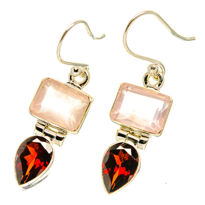 Rose Quartz Earrings handcrafted by Ana Silver Co - EARR416929