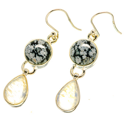 Snowflake Obsidian Earrings handcrafted by Ana Silver Co - EARR416931