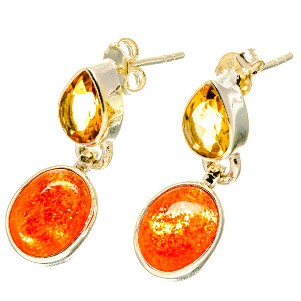Sunstone Earrings handcrafted by Ana Silver Co - EARR416934