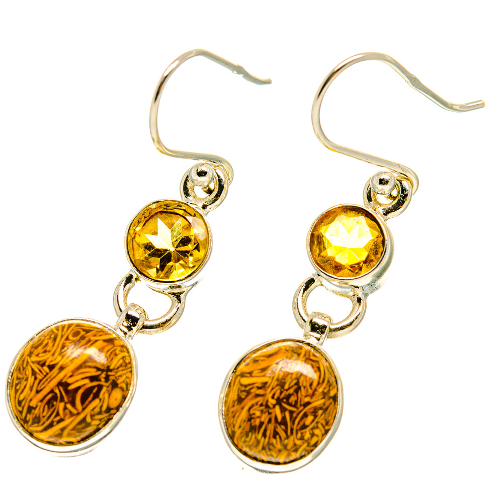 Palm Wood Jasper Earrings handcrafted by Ana Silver Co - EARR416937