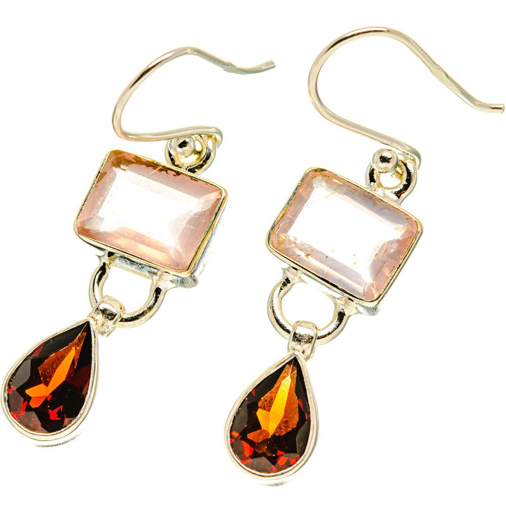 Rose Quartz Earrings handcrafted by Ana Silver Co - EARR416938