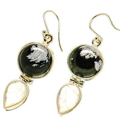 Snowflake Obsidian Earrings handcrafted by Ana Silver Co - EARR416945